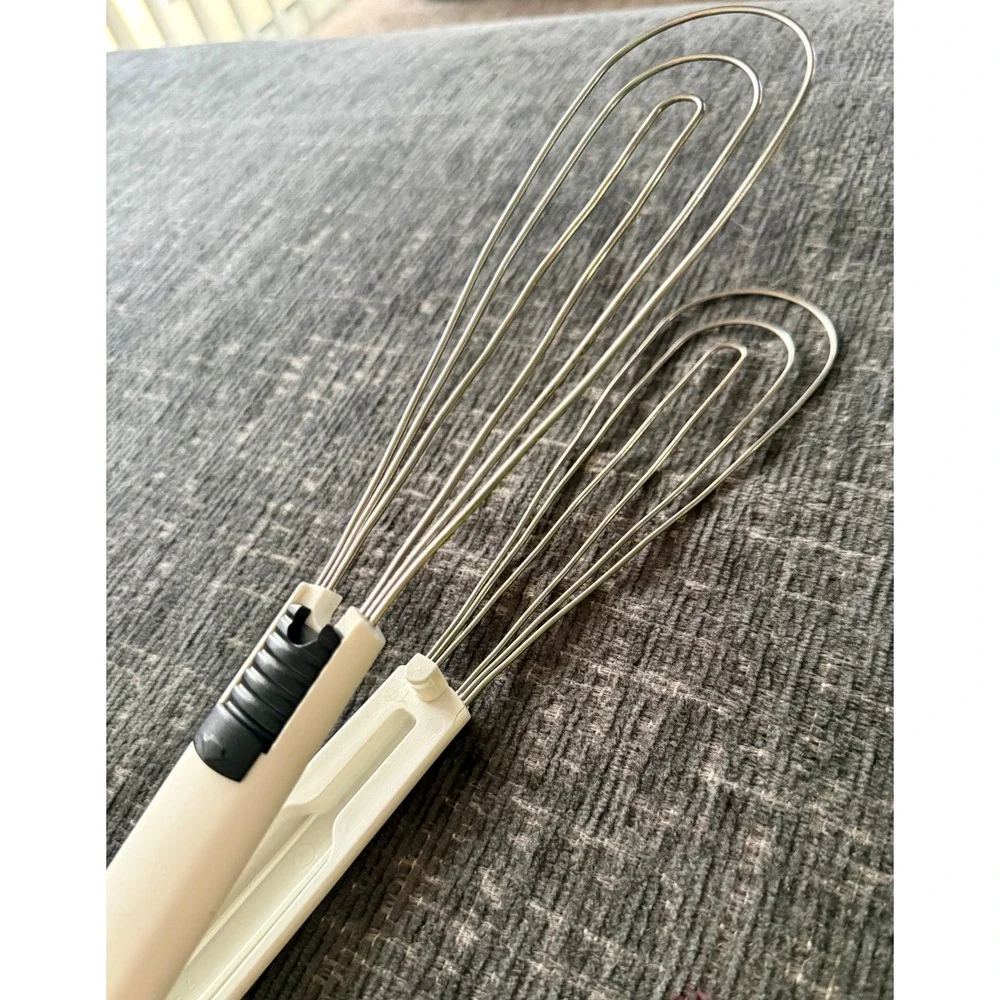 CK 2-in-1 Whisk Tongs Excellent White Stainless Steel Locking Kitchen Tool